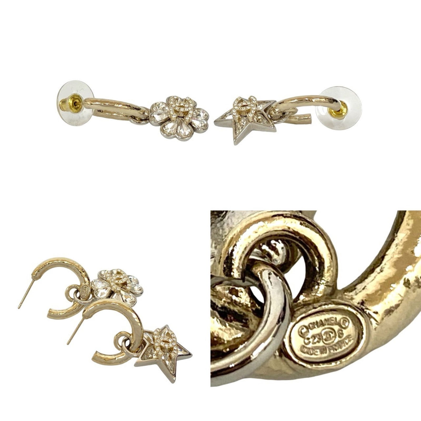 Plating Chanel Stud Earrings Gold - 2