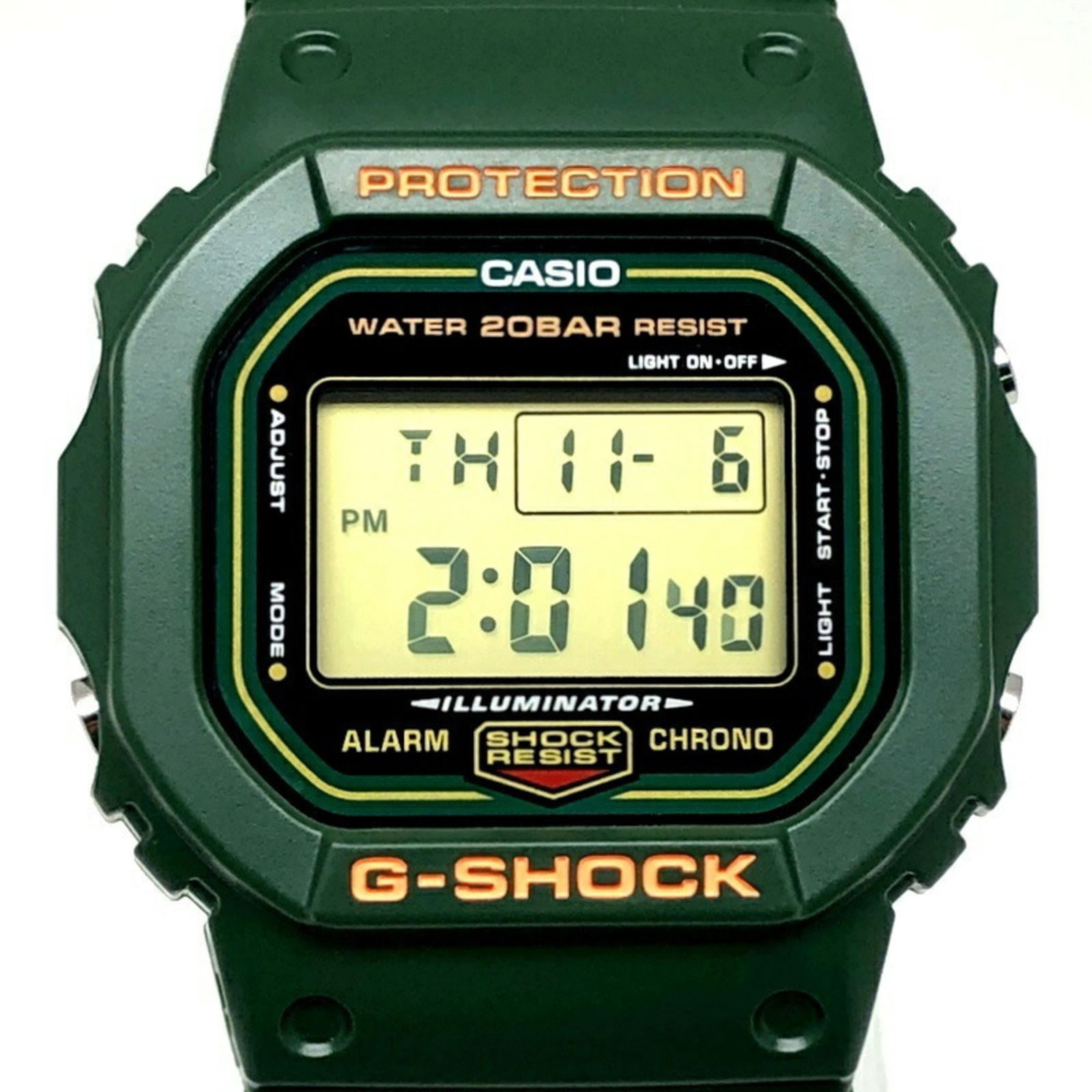 Wristwatch Casio: Wristwatch Casio This listing features Wristwatch Casio. Item specifics are provided below. Item Specifics: Brand: Casio Type: Wristwatch Gender: Men Display: Digital Color: Green Condition: Used
