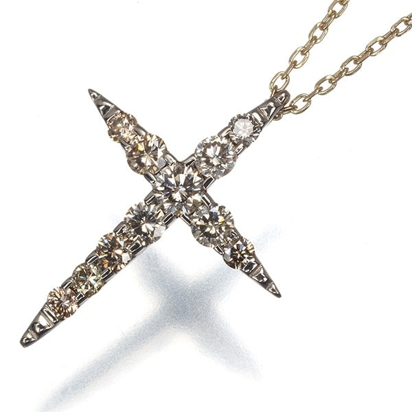 Gold Kashikey Necklace Diamond 0.70Ct Naked Cross 18K 750 Brown: Gold Kashikey Necklace Diamond 0.70Ct Naked Cross 18K 750 Brown This listing features Gold Kashikey Necklace Diamond 0.70Ct Naked Cross 18K 750 Brown. Item specifics are provided below. Item
