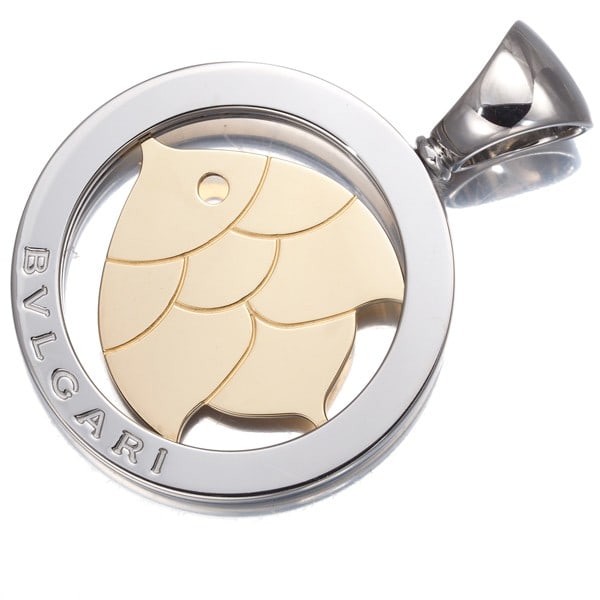 Steel Bvlgari Pendant Tondo Fish 18K 750 Yellow Gold/ Stainless: Steel Bvlgari Pendant Tondo Fish 18K 750 Yellow Gold/ Stainless This listing features Steel Bvlgari Pendant Tondo Fish 18K 750 Yellow Gold/ Stainless. Item specifics are provided below. Item