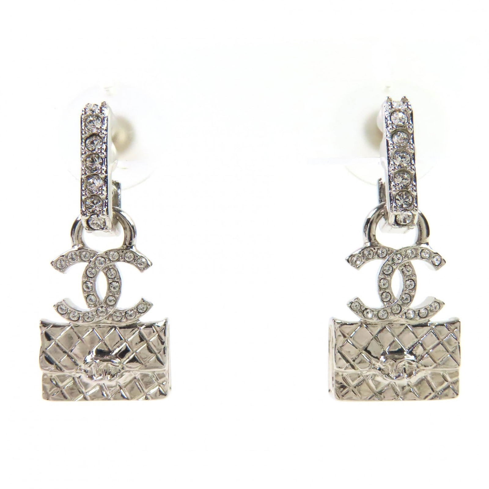 Earrings Chanel Drop: Earrings Chanel Drop This listing features Earrings Chanel Drop. Item specifics are provided below. Item Specifics: Brand: Chanel Type: Drop Earrings Gender: Women Color: Silver Stone: Rhinestone Size