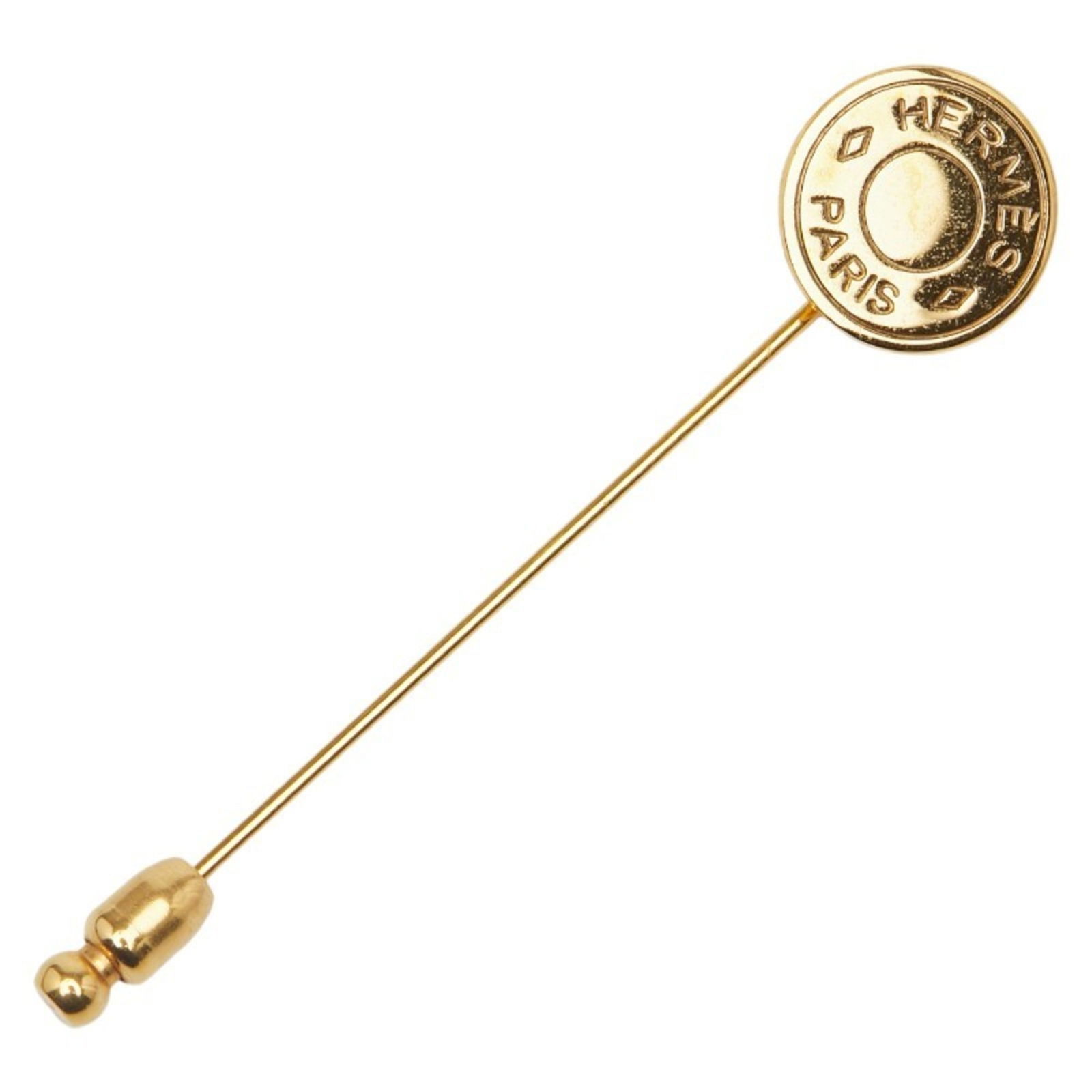 Brooch Hermes Pin: Brooch Hermes Pin This listing features Brooch Hermes Pin. Item specifics are provided below. Item Specifics: Brand: Hermes Type: Pin Brooch Gender: Women Color: Gold Size (Hxwxd): 6.49cm x 1.42cm /