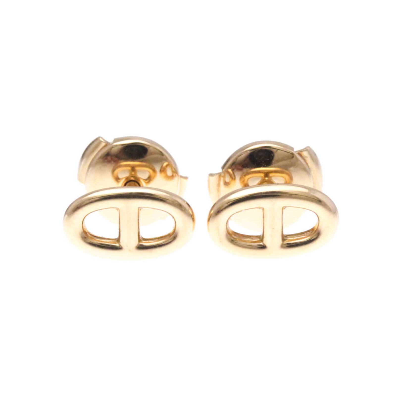 (18K) Hermes Stud Earrings Pink Gold (1 of 10)