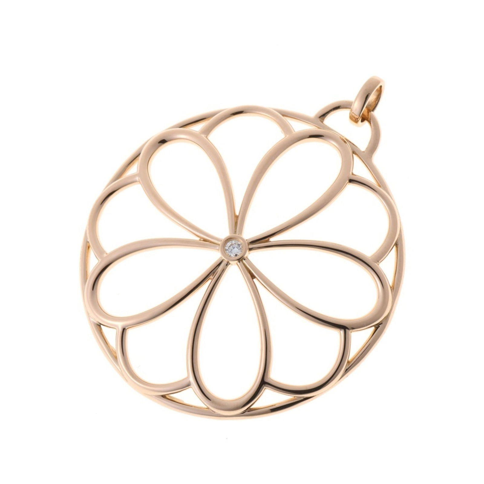 B-159360 Tiffany & Co. Flower Circle Pendant 18KPG with 1 Diamond (1 of 5)