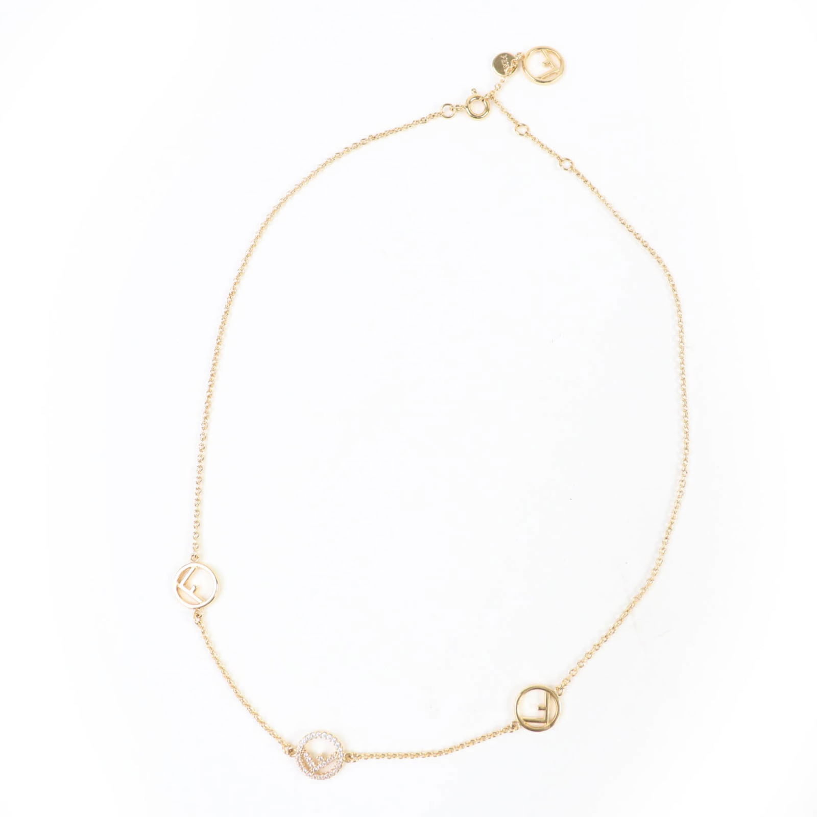 for women - FENDI F is Fendi necklace with crystals - gold - box included - made in Italy: for women - FENDI F is Fendi necklace with crystals - gold - box included - made in Italy This listing features for women - FENDI F is Fendi necklace with crystals - gold - box included - made in Ital