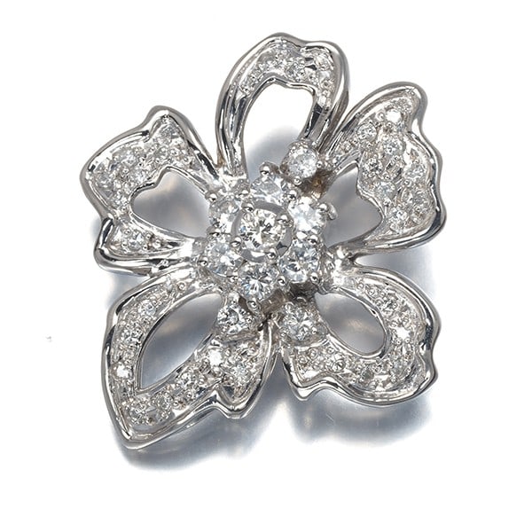 Platinum Diamond 0.58Ct Flower Pendant 900 (1 of 4)