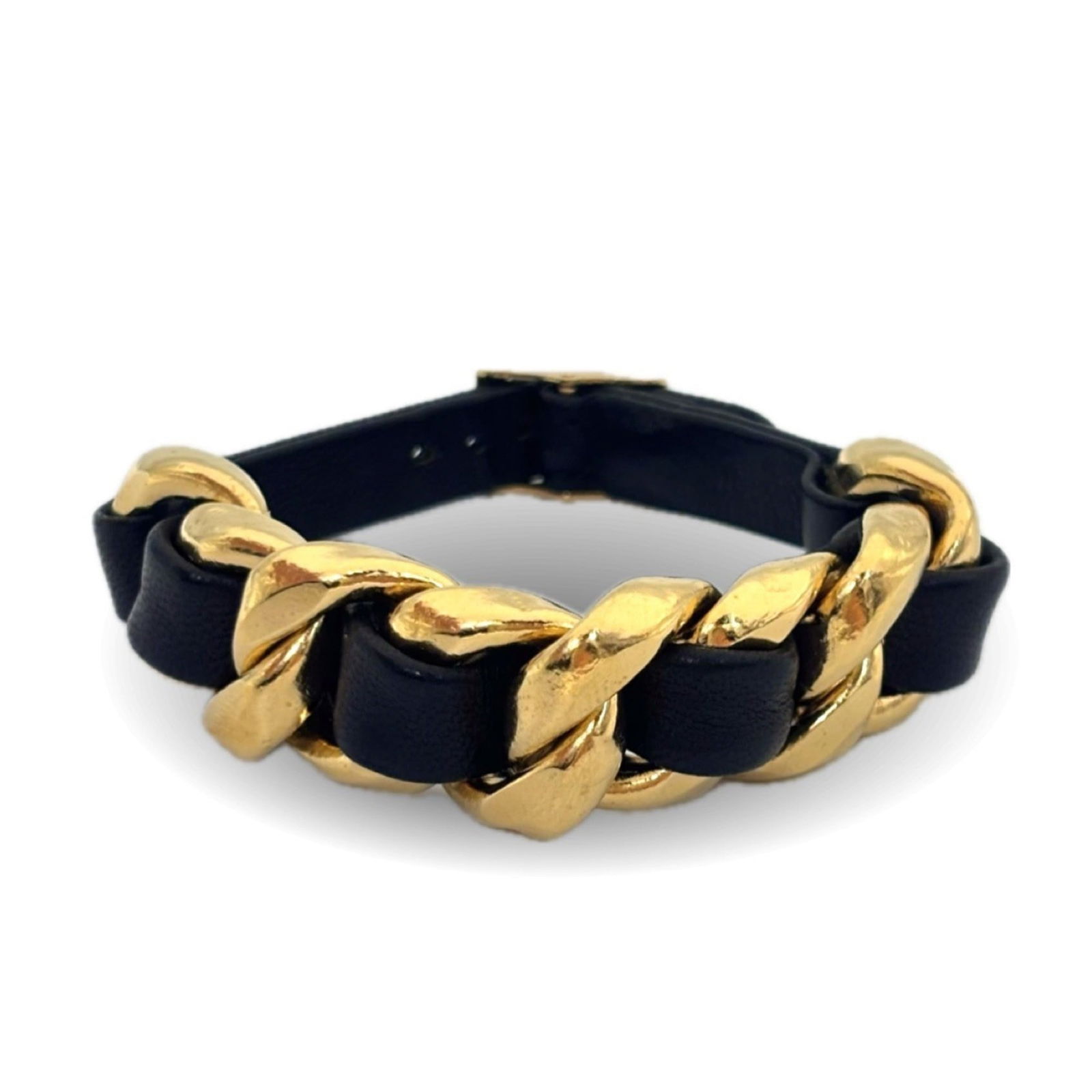 Leather Chanel Charm Bracelet: Leather Chanel Charm Bracelet This listing features Leather Chanel Charm Bracelet. Item specifics are provided below. Item Specifics: Brand: Chanel Type: Charm Bracelet Gender: Women Finish: Gold Plat