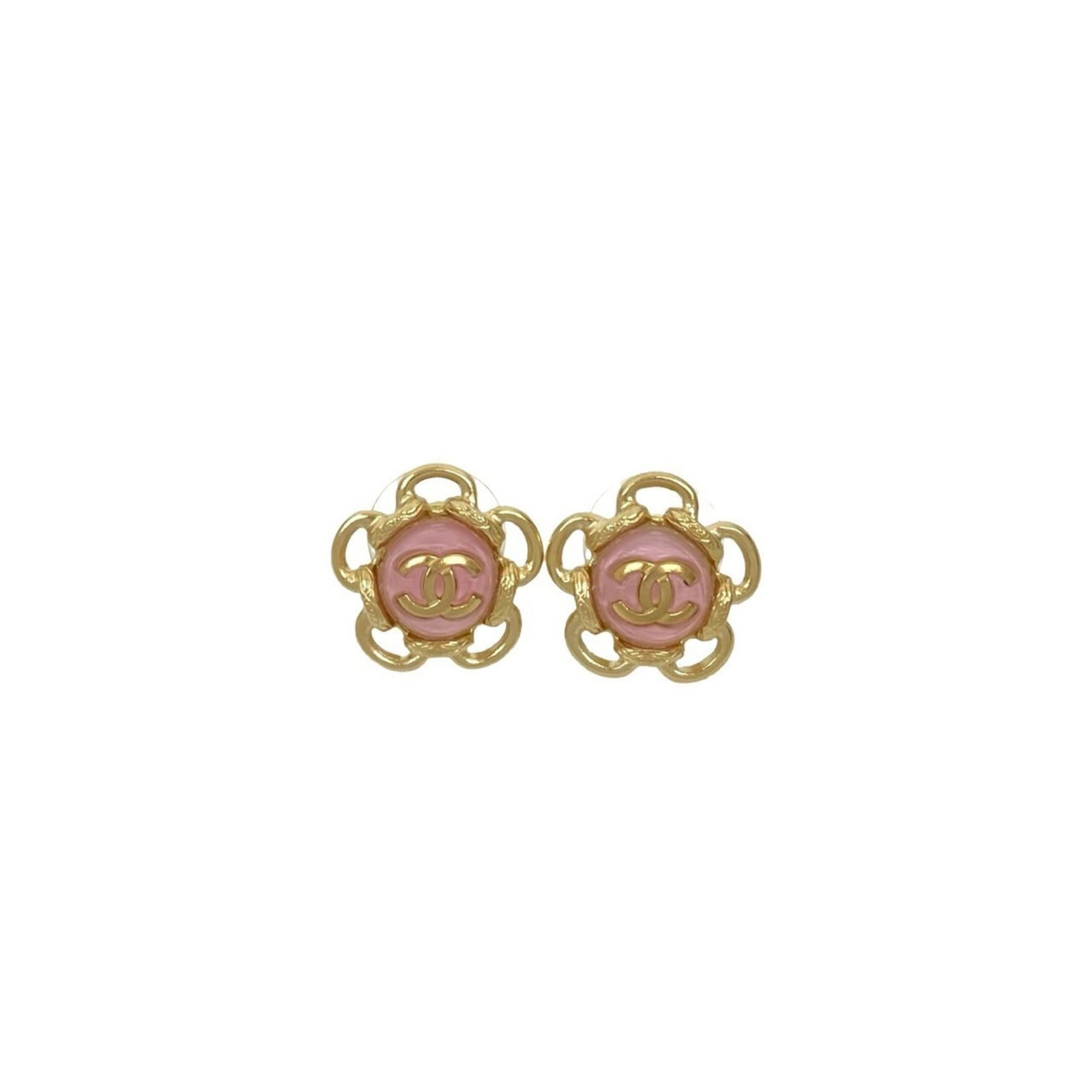 Plating Chanel Stud Earrings Gold - 4