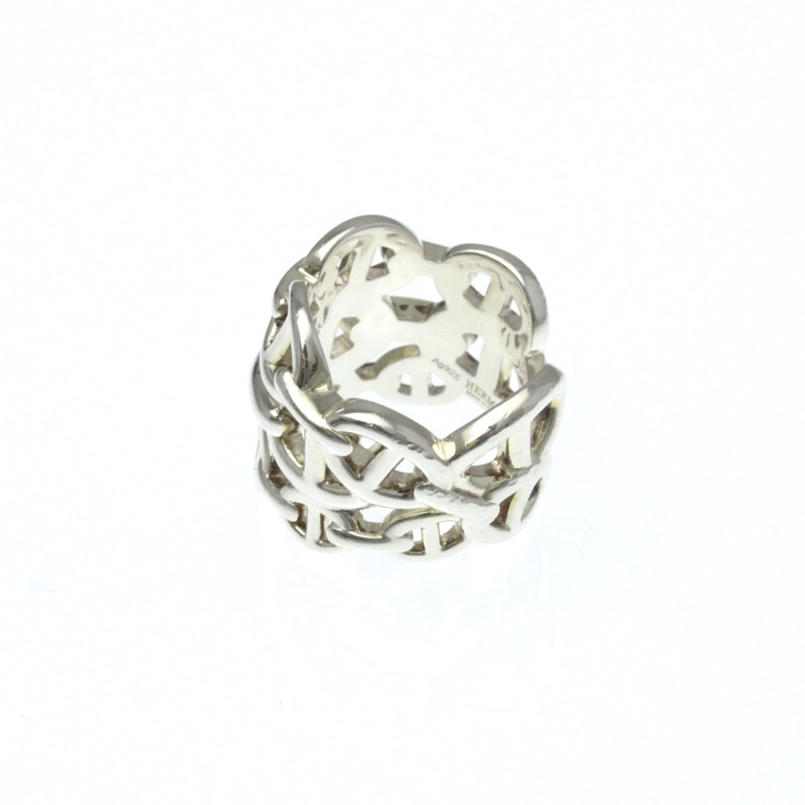 Silver Hermes Band Ring - 2