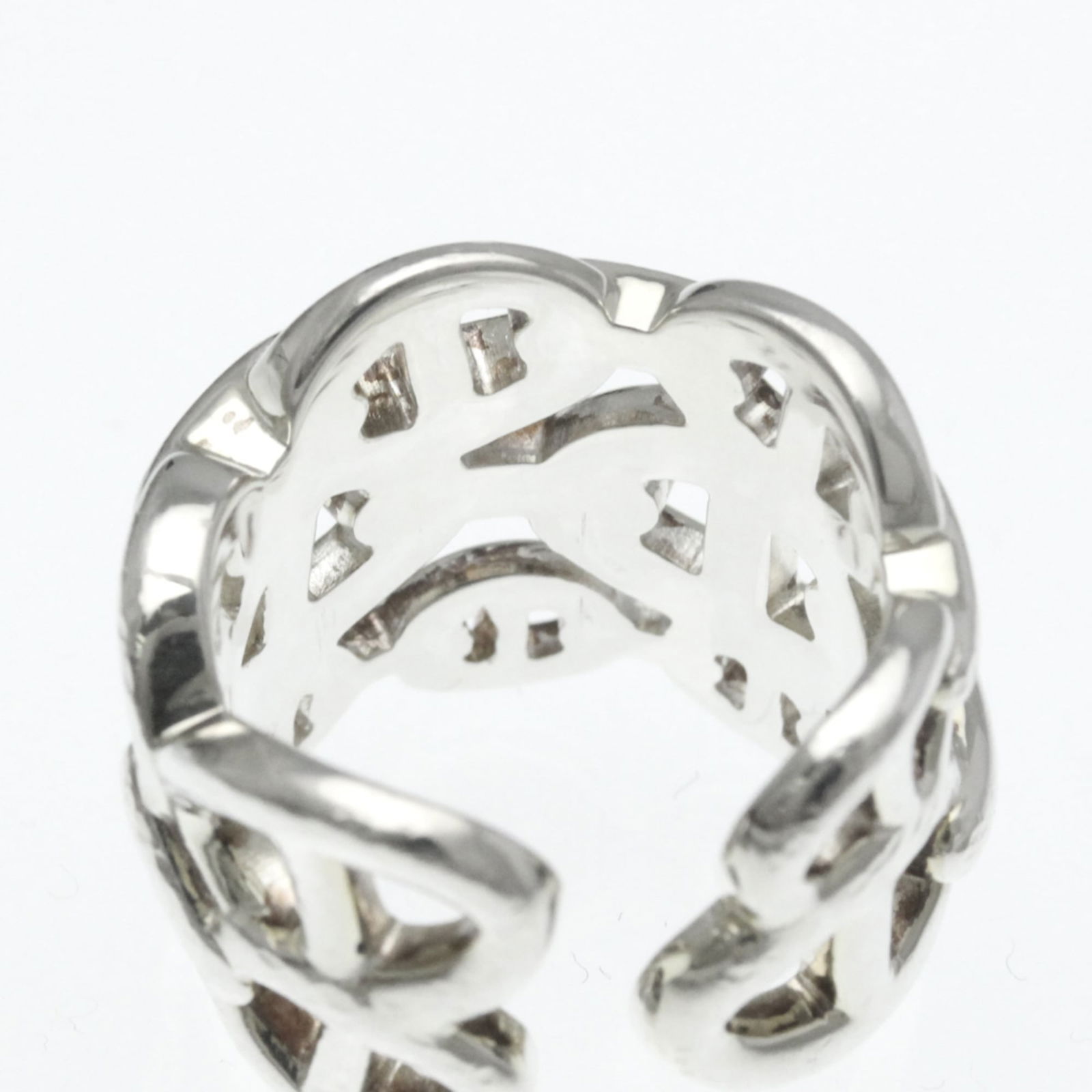Silver Hermes Band Ring - 6