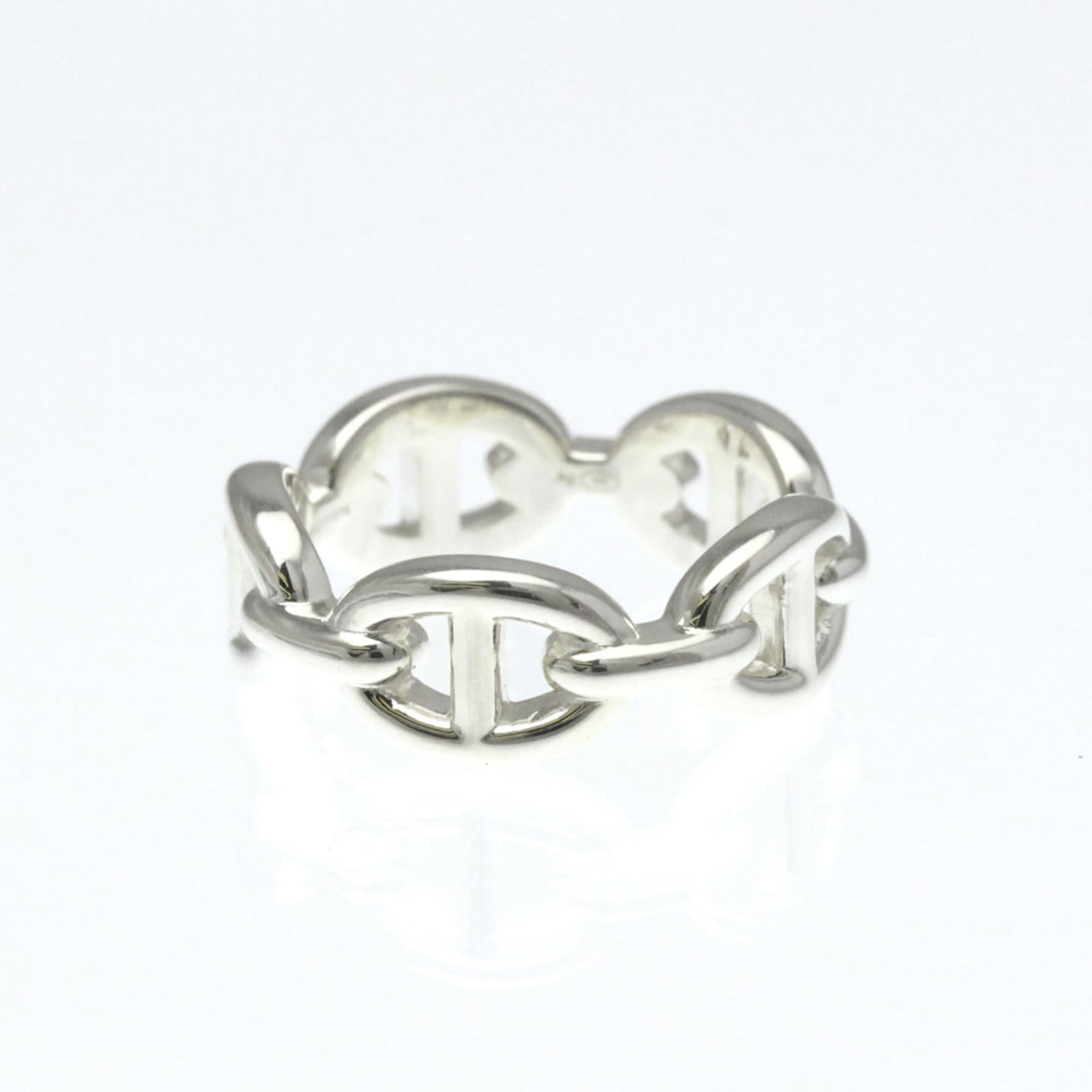 Silver Hermes Band Ring - 3