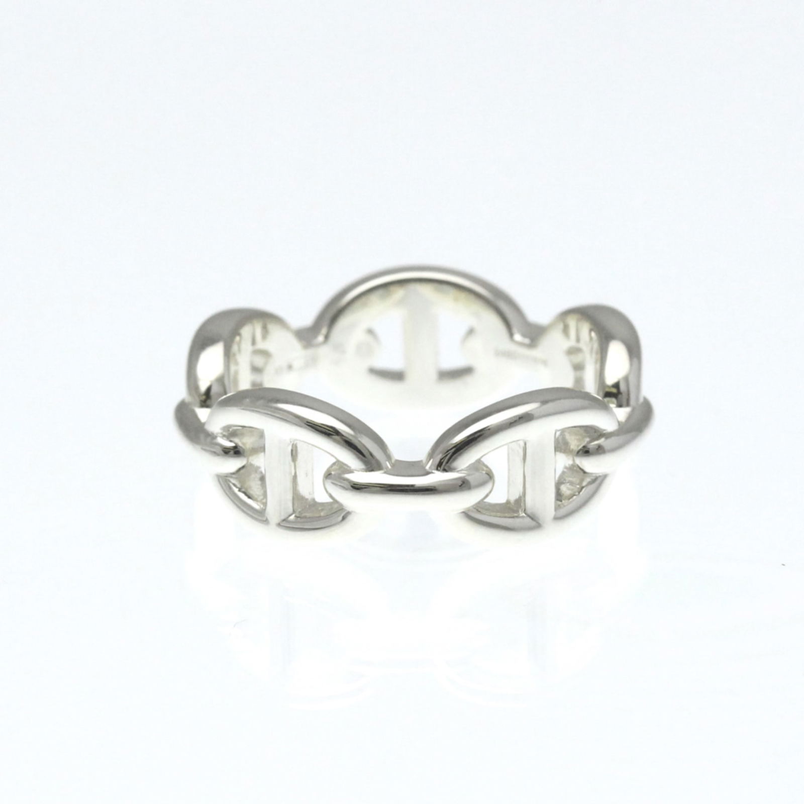 Silver Hermes Band Ring - 4