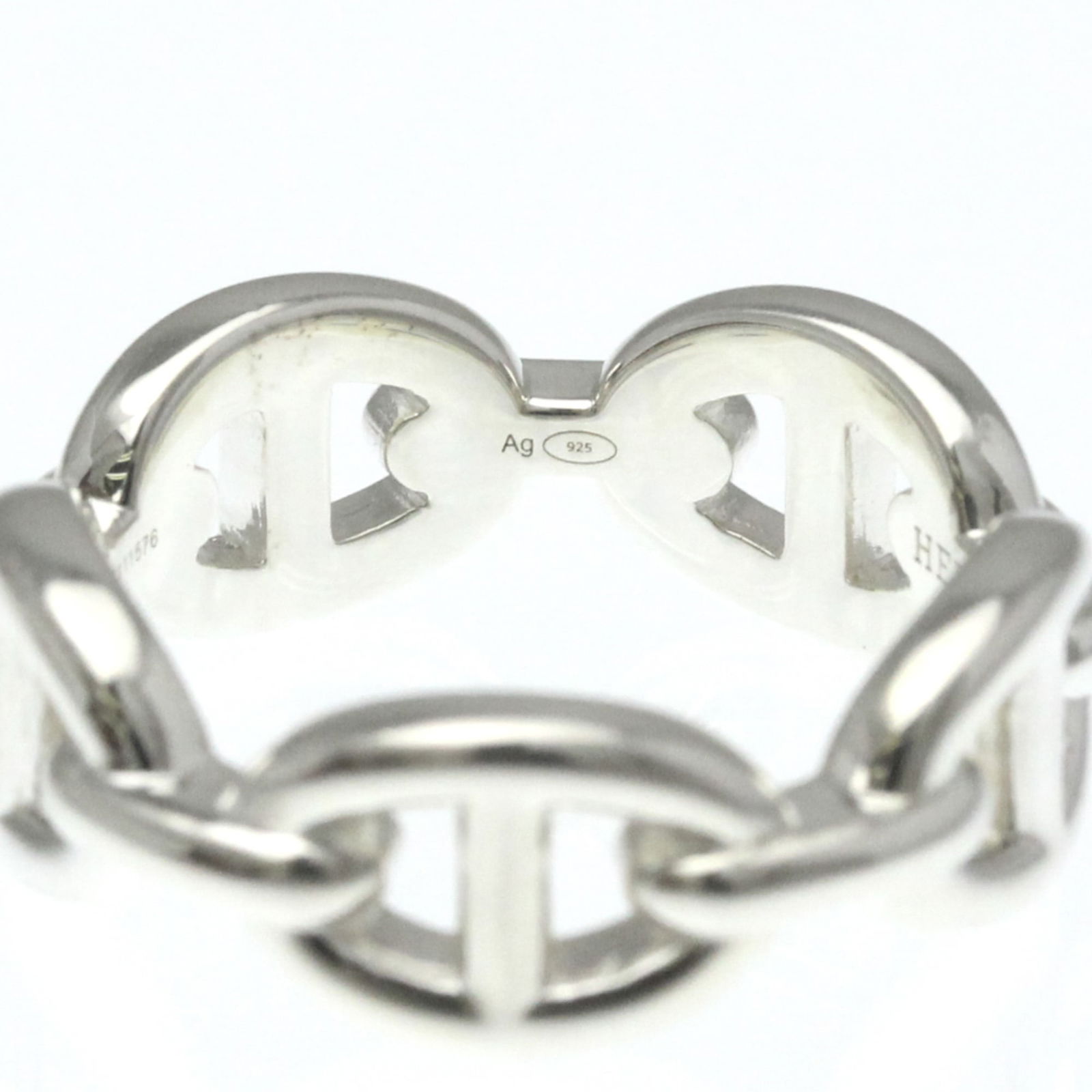 Silver Hermes Band Ring - 7