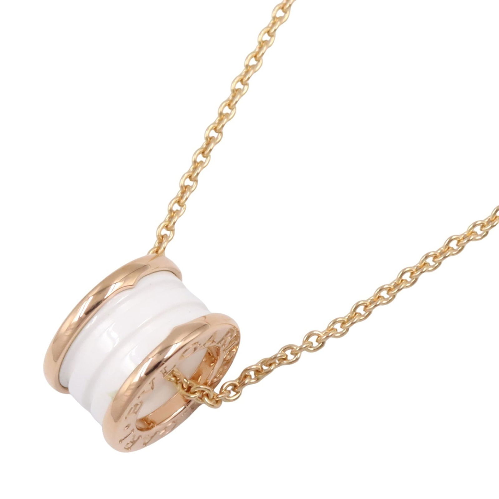 346082 - BVLGARI B-zero1 Ceramic Necklace - 18K Pink Gold - White/ Gold - Women's: 346082 - BVLGARI B-zero1 Ceramic Necklace - 18K Pink Gold - White/ Gold - Women's This listing features 346082 - BVLGARI B-zero1 Ceramic Necklace - 18K Pink Gold - White/ Gold - Women's. Item