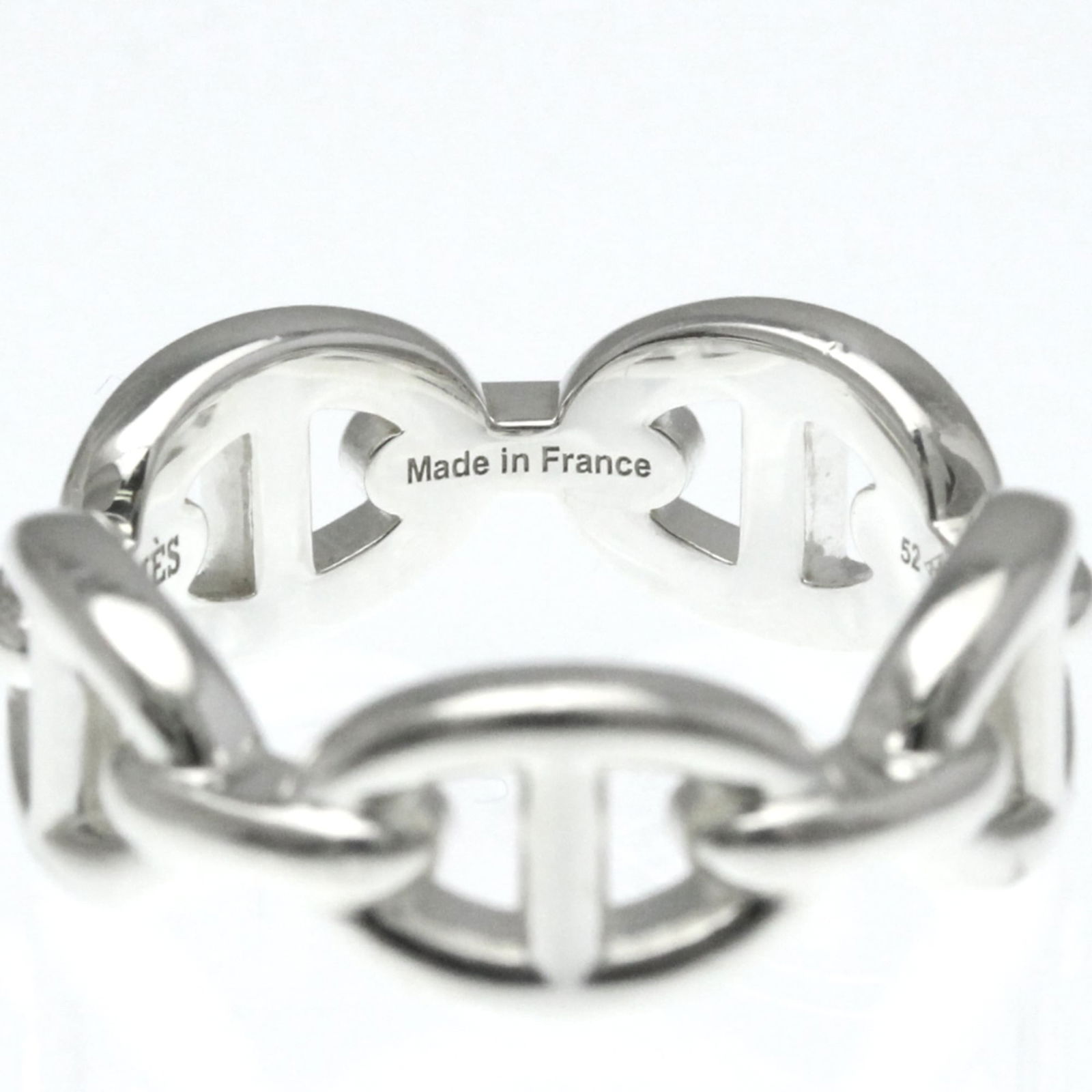 Silver Hermes Band Ring - 10
