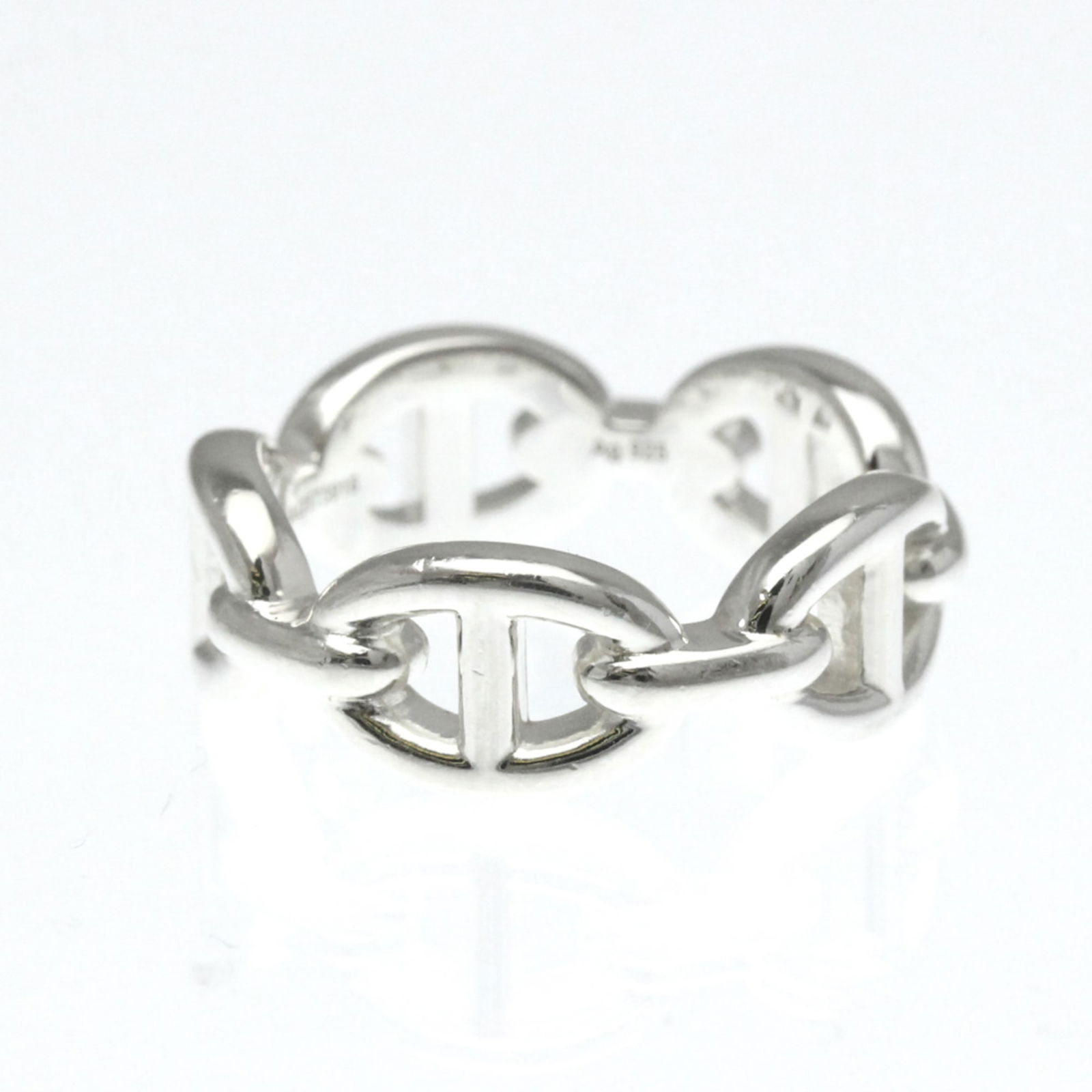Silver Hermes Band Ring - 3