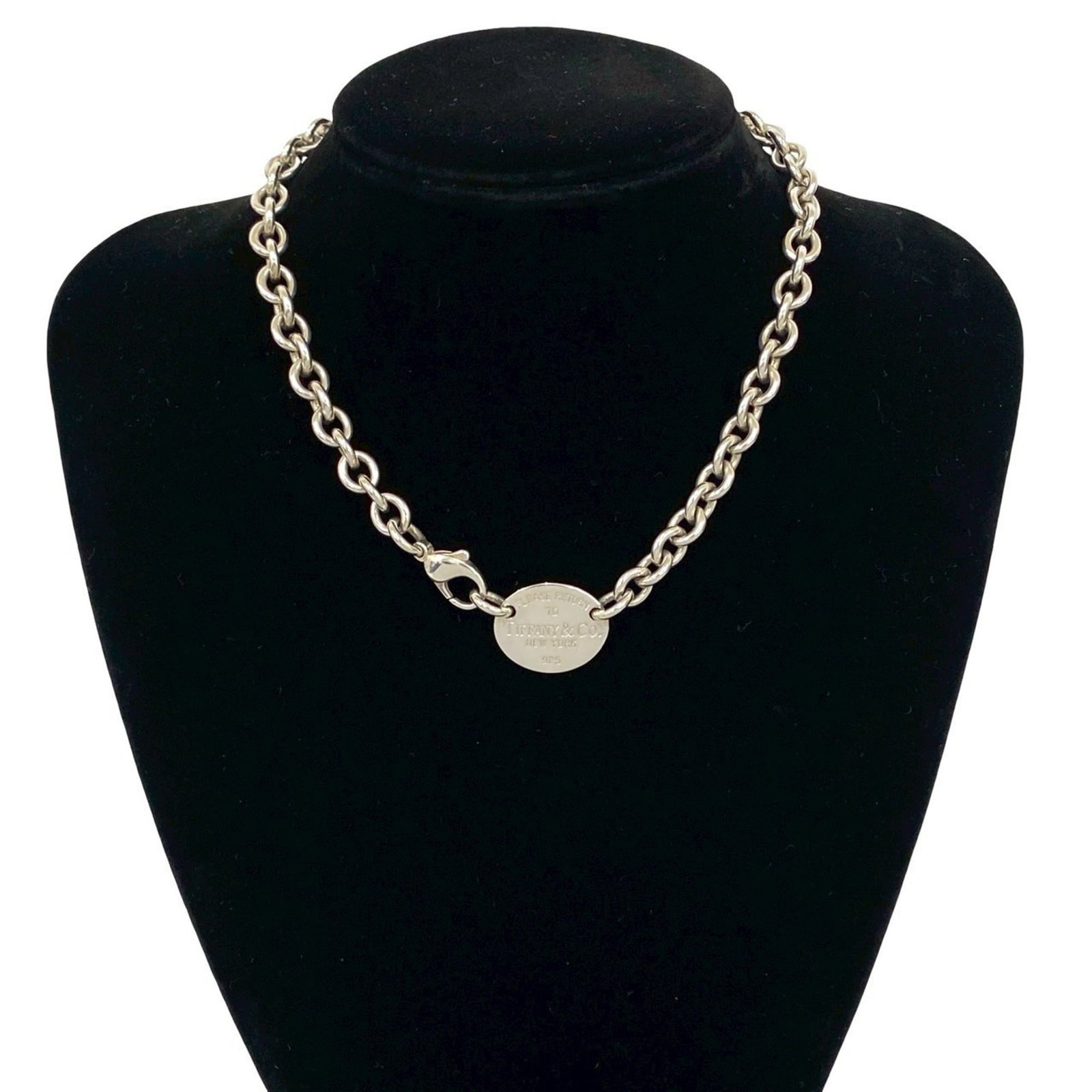 32695 - TIFFANY & Co. Tiffany Return to Oval Necklace - 925 Sterling Silver - Chain Pendant (1 of 5)