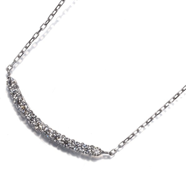 Gold Diamond 0.23Ct 12P Necklace 18K 750 White (1 of 4)