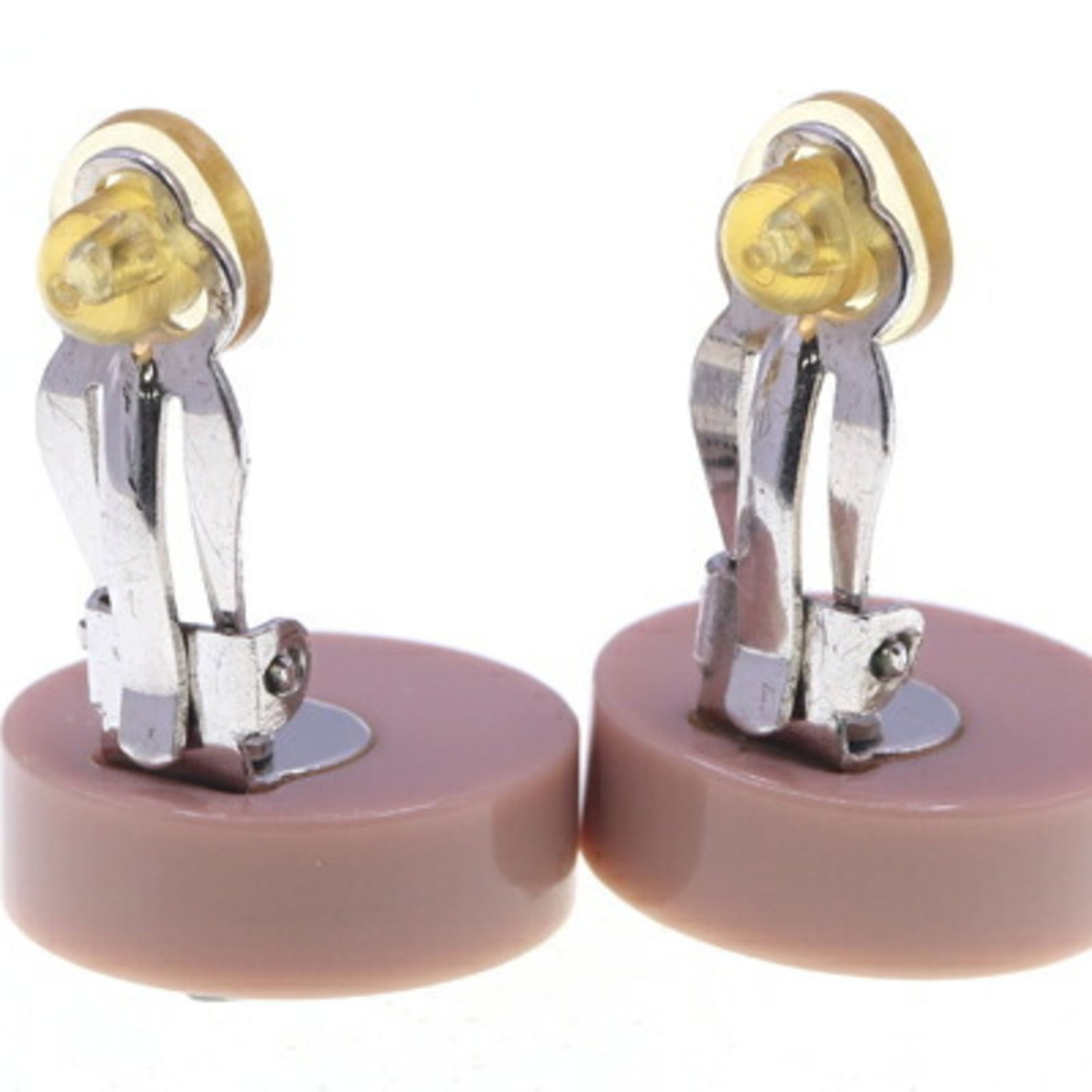 Plastic Chanel Clip Earrings - 3