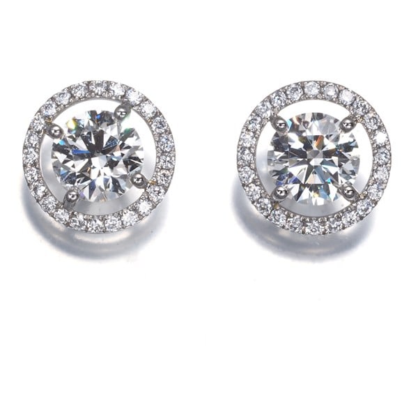 Platinum/ De Beers Earrings Diamond 0.50Ct H Si2/ 0.50Ct H Si1 Aura 950 (1 of 7)