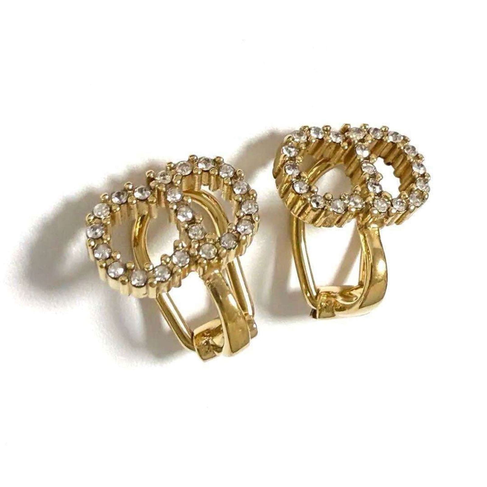 Rhinestone - Christian Dior Clip Earrings Metal (1 of 9)