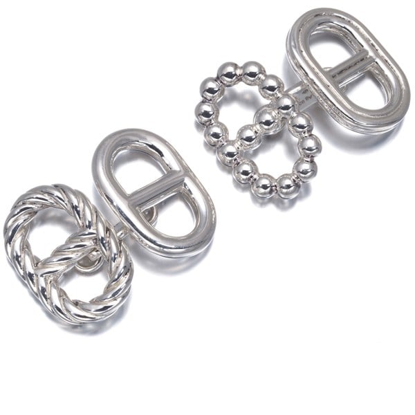 Silver Hermes Cufflinks Chaine D'Ancre 925 Sterling (1 of 4)