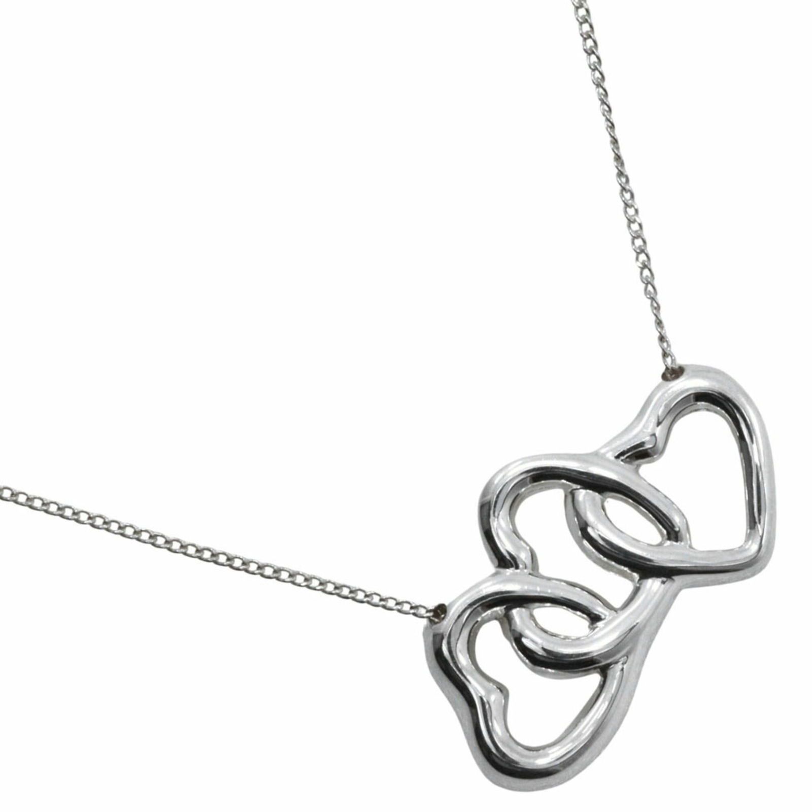 Women's - Tiffany & Co. Triple Heart Necklace - 925 Sterling Silver - Approx. 4.6g (1 of 10)