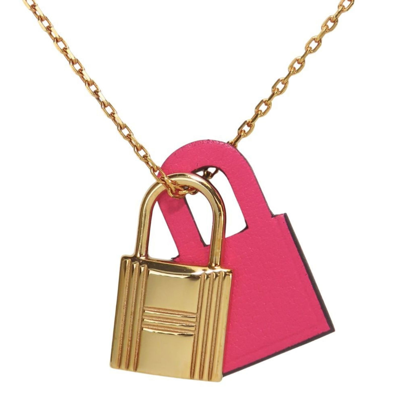 Women Hermes Herms O'Kelly PM Necklace in Swift Pink Gold with Cadena Pendant for (1 of 11)