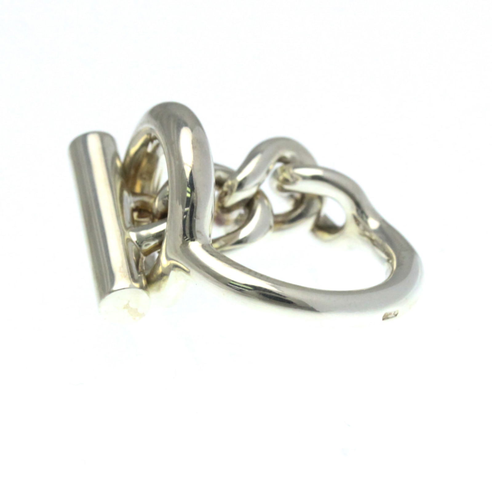 Silver Hermes Band Ring - 2