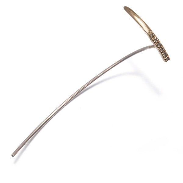 Gold Hirotaka Earrings Diamond 0.03Ct Trapeze Arrow 10K 416 Yellow (1 of 5)