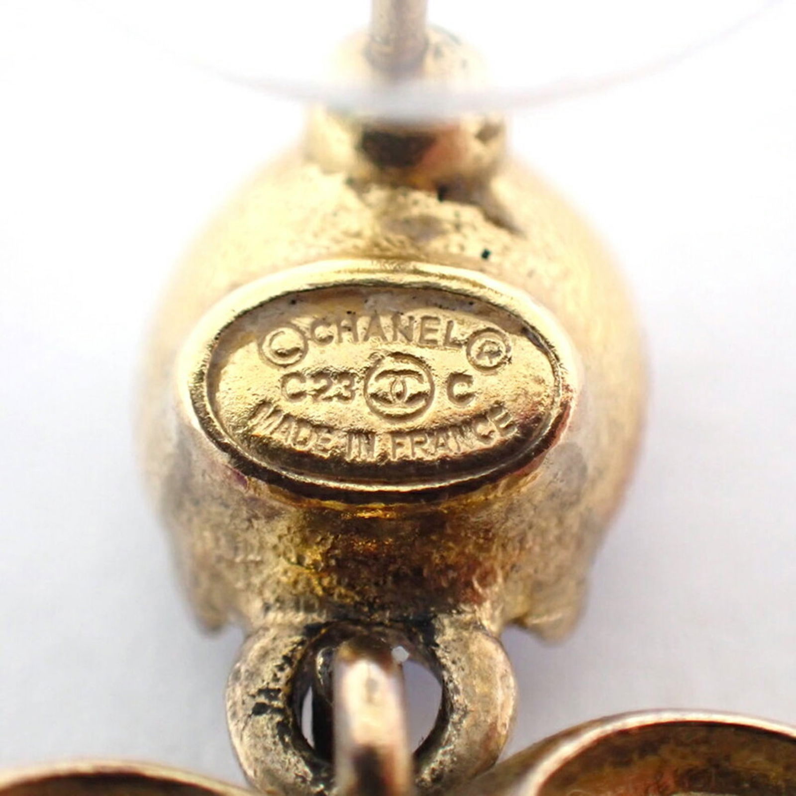 Brass Chanel Stud Earrings - 8