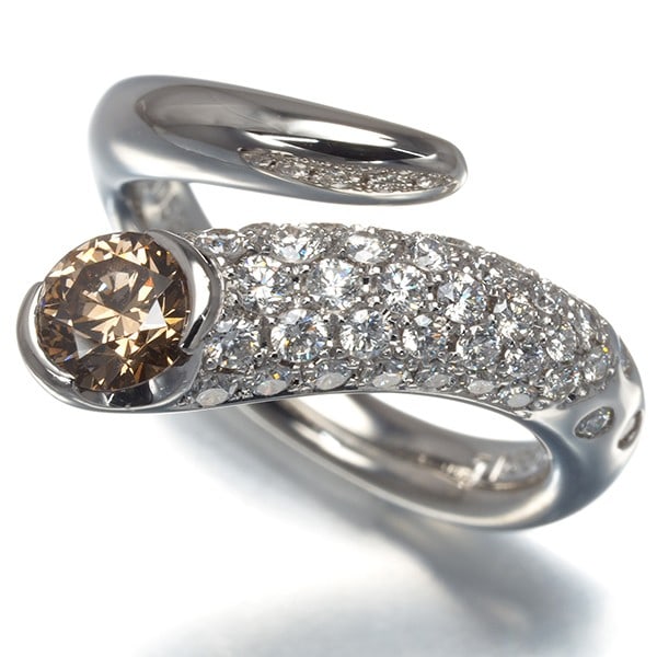 Platinum Kashikey Ring Diamond 0.531Ct/ 0.50Ct Paved Us5 900 (1 of 5)