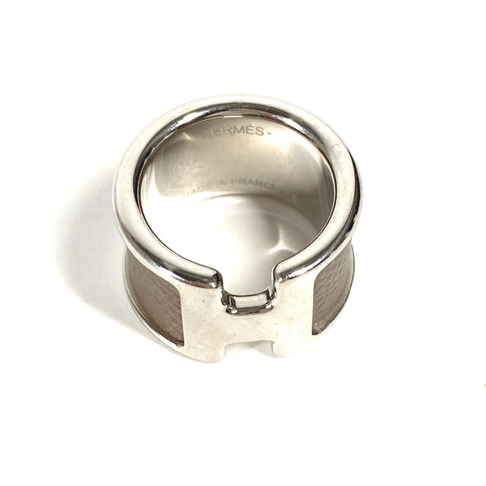 Leather Hermes Band Ring - 7