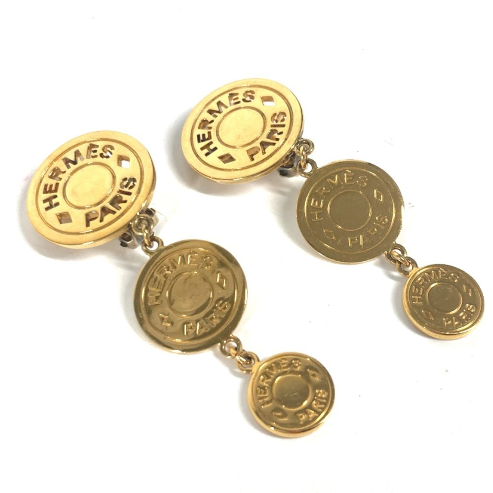 Metal Hermes Clip Earrings (1 of 5)