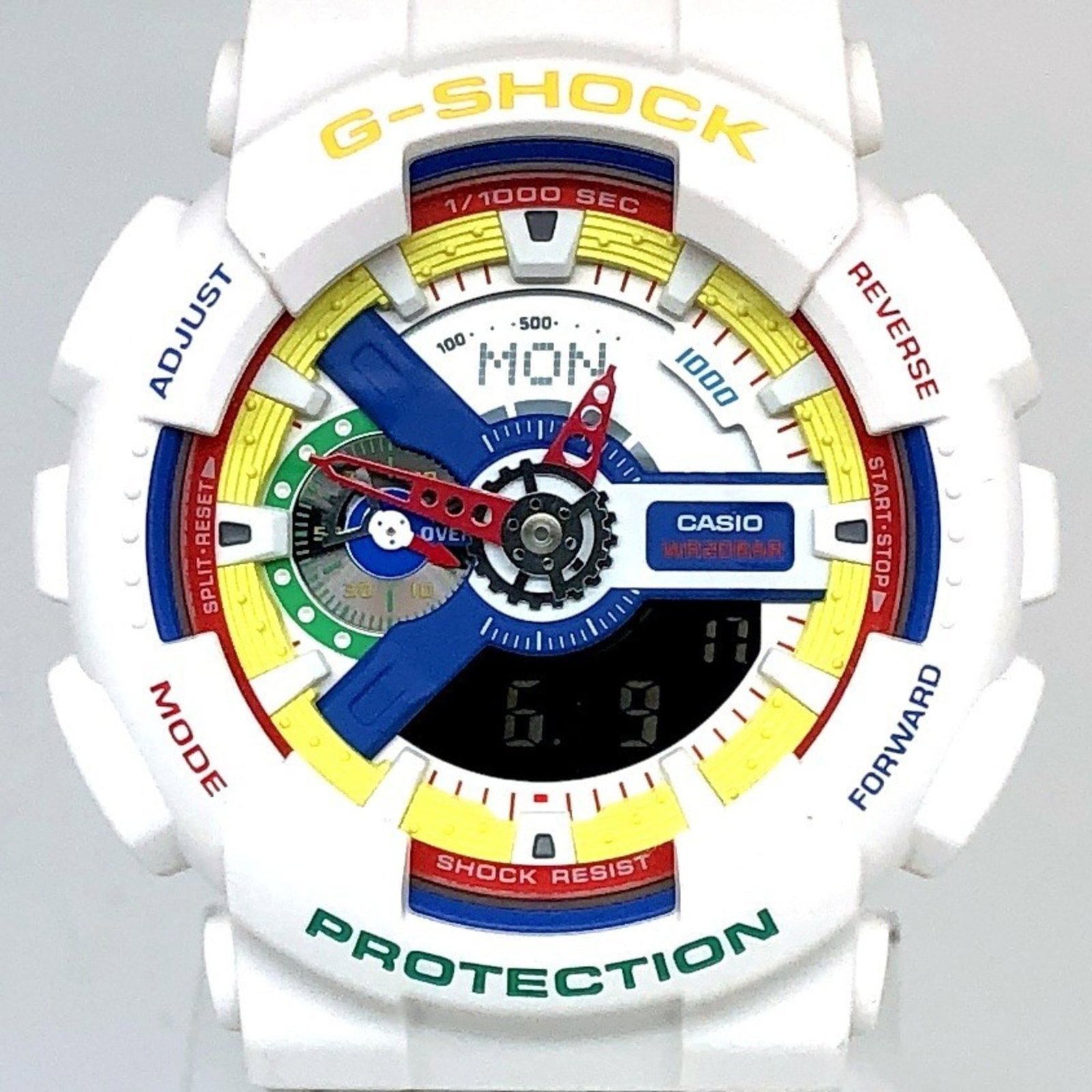 Wristwatch Casio: Wristwatch Casio This listing features Wristwatch Casio. Item specifics are provided below. Item Specifics: Brand: Casio Type: Wristwatch Gender: Men Color (Dial): Multi-Color Condition: Used (good),