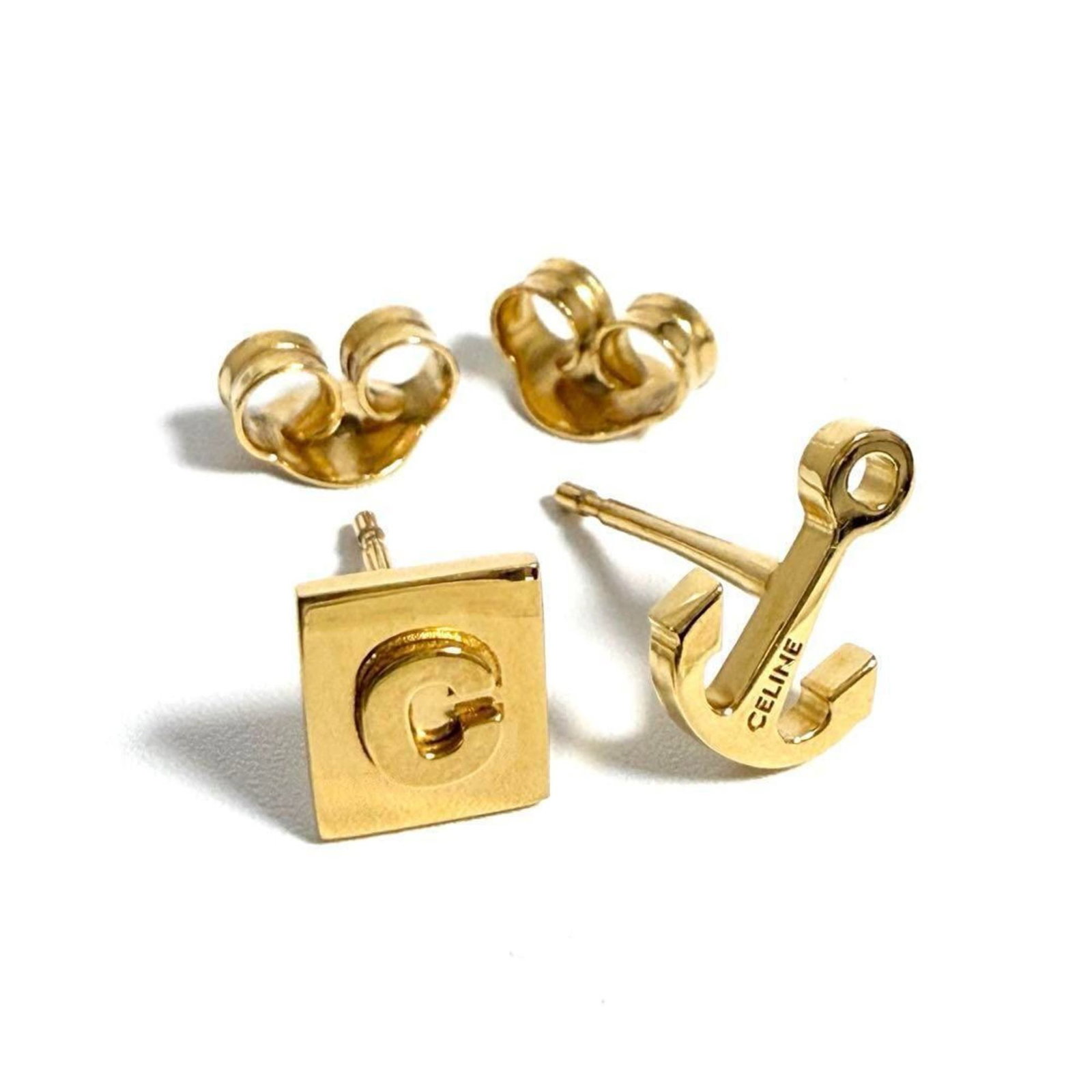Metal Celine Stud Earrings: Metal Celine Stud Earrings This listing features Metal Celine Stud Earrings. Item specifics are provided below. Item Specifics: Brand: Celine Type: Stud Earrings Gender: Women Material: Metal Conditio