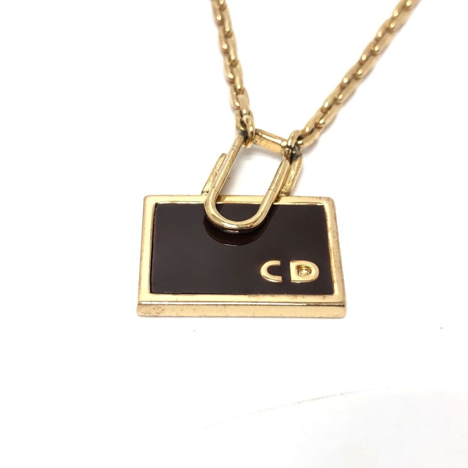 gold Christian Dior bag motif chain necklace GP ladies (1 of 10)