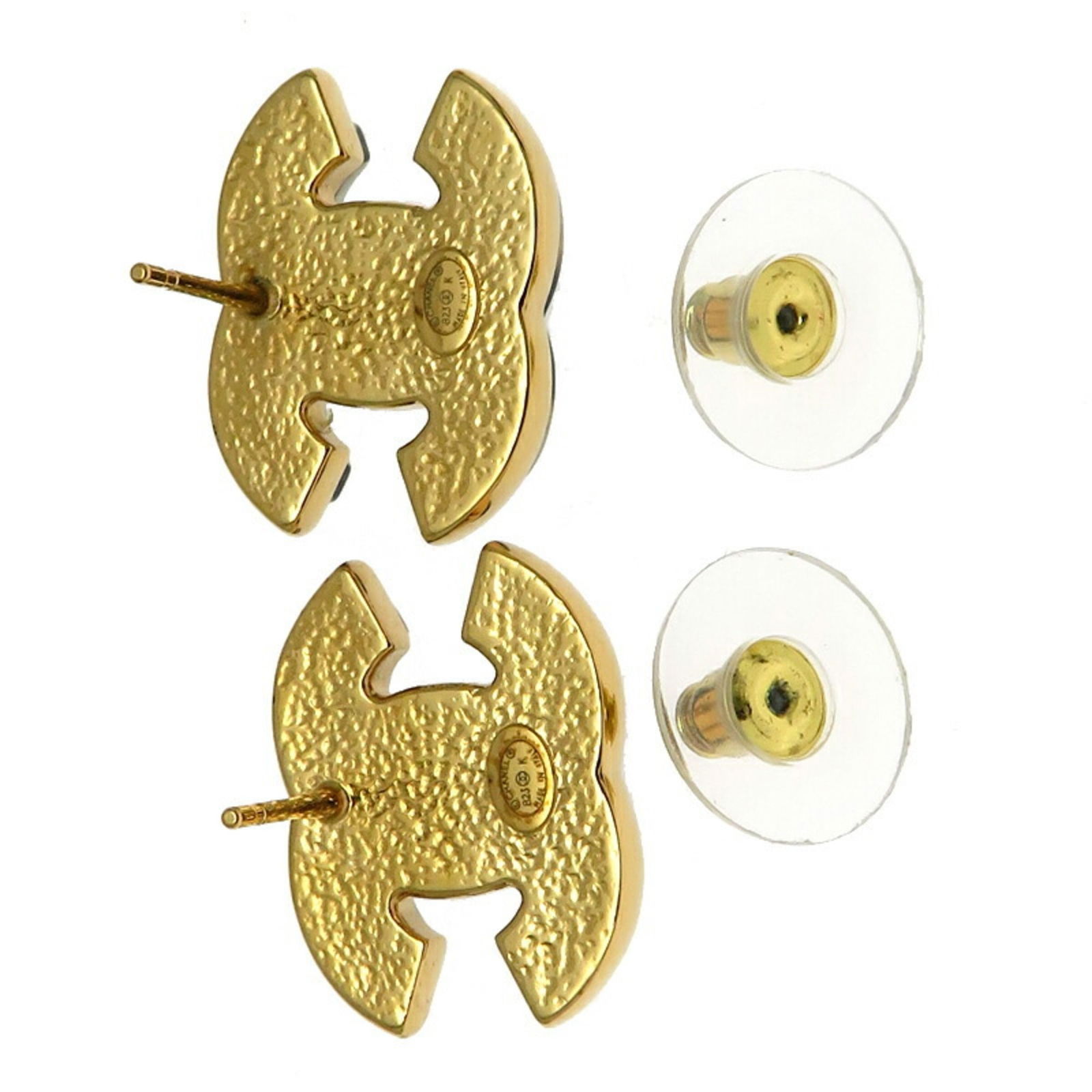 Plastic - Chanel Stud Earrings Gold Plating - 4