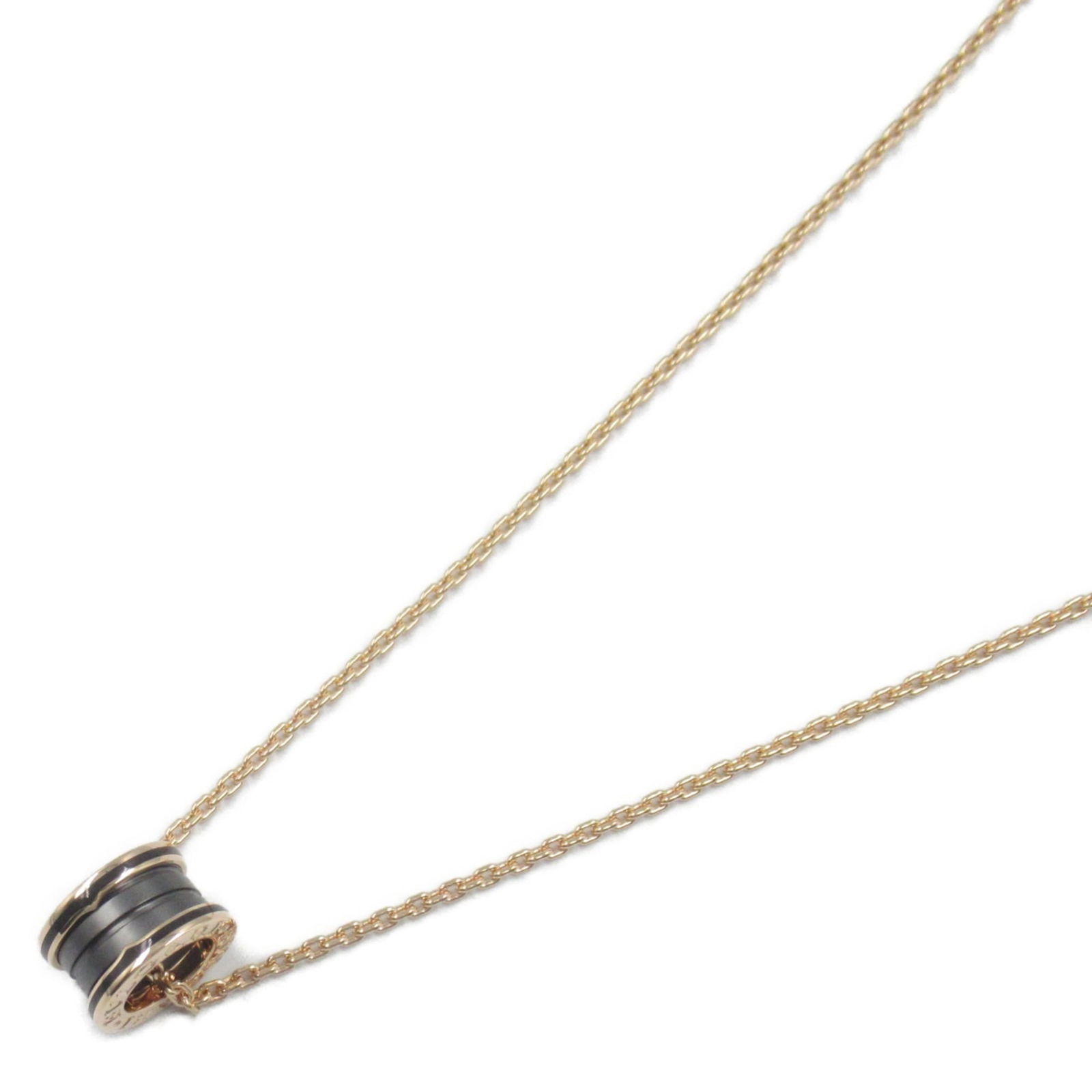 Gold BVLGARI B-zero1 Necklace Ceramic 18KPG (Pink Gold) Men's Women's Black (1 of 9)