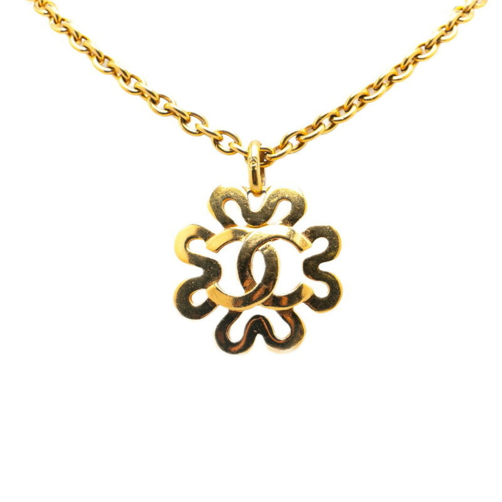 CHANEL Coco Mark Necklace Gold Plated Women's (1 of 5)
