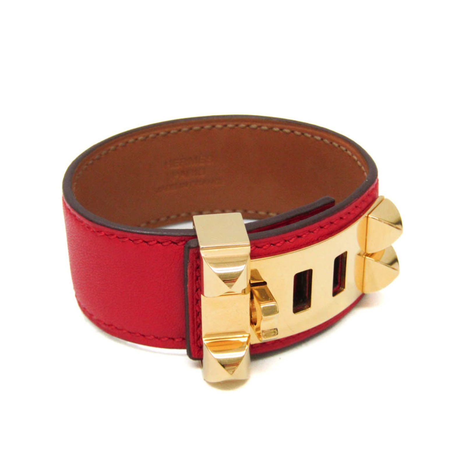 Metal - Hermes Bangle Leather: Metal - Hermes Bangle Leather This listing features Metal - Hermes Bangle Leather. Item specifics are provided below. Item Specifics: Brand: Hermes Type: Bangle Gender: Women Material: Leather, Metal