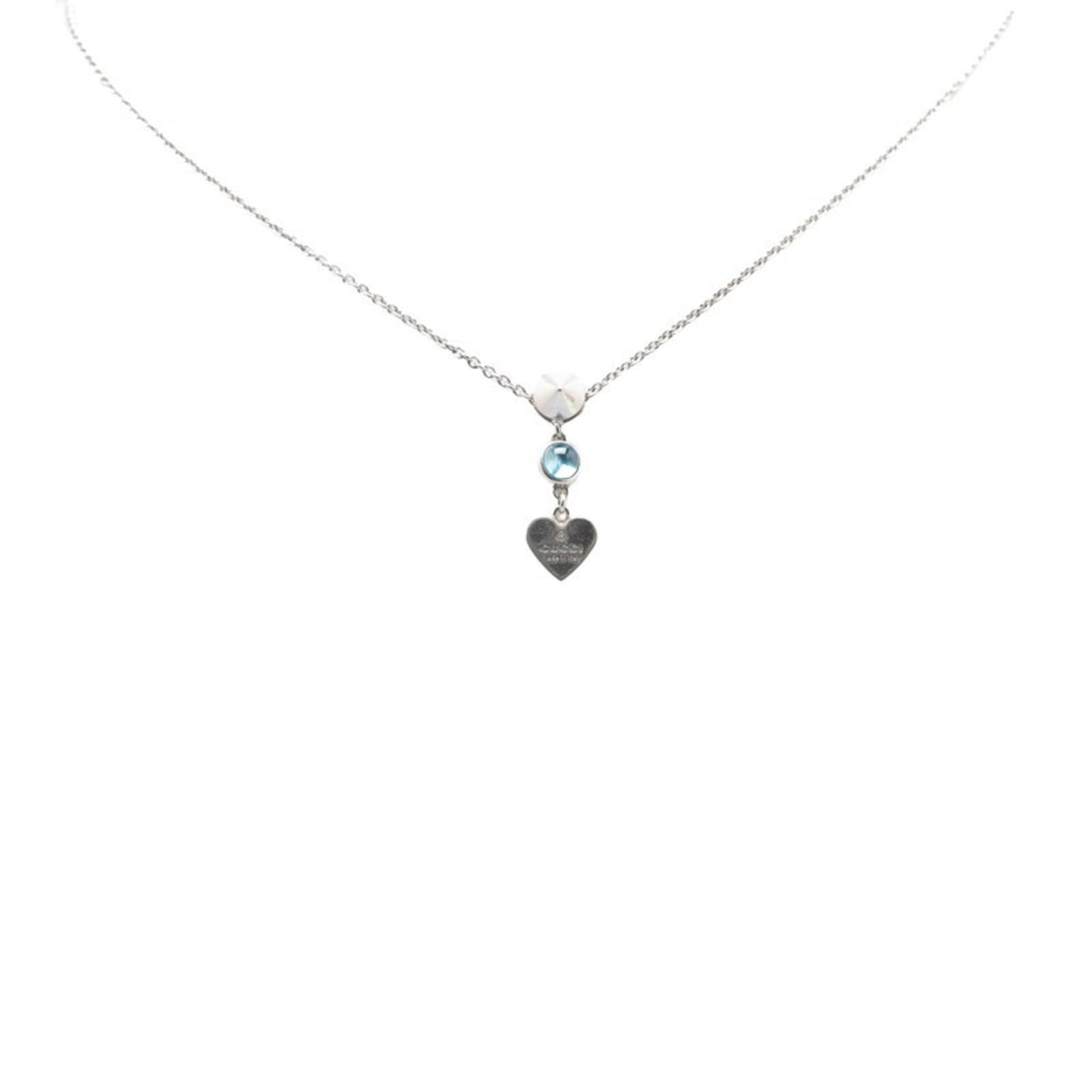 GUCCI Heart Motif Necklace SV925 Silver Blue Topaz Women's: GUCCI Heart Motif Necklace SV925 Silver Blue Topaz Women's This listing features GUCCI Heart Motif Necklace SV925 Silver Blue Topaz Women's. Item specifics are provided below. Item Specifics: Brand: