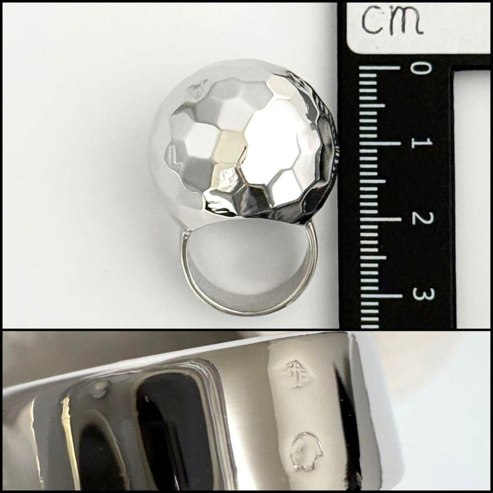 Silver Chanel Band Ring - 8