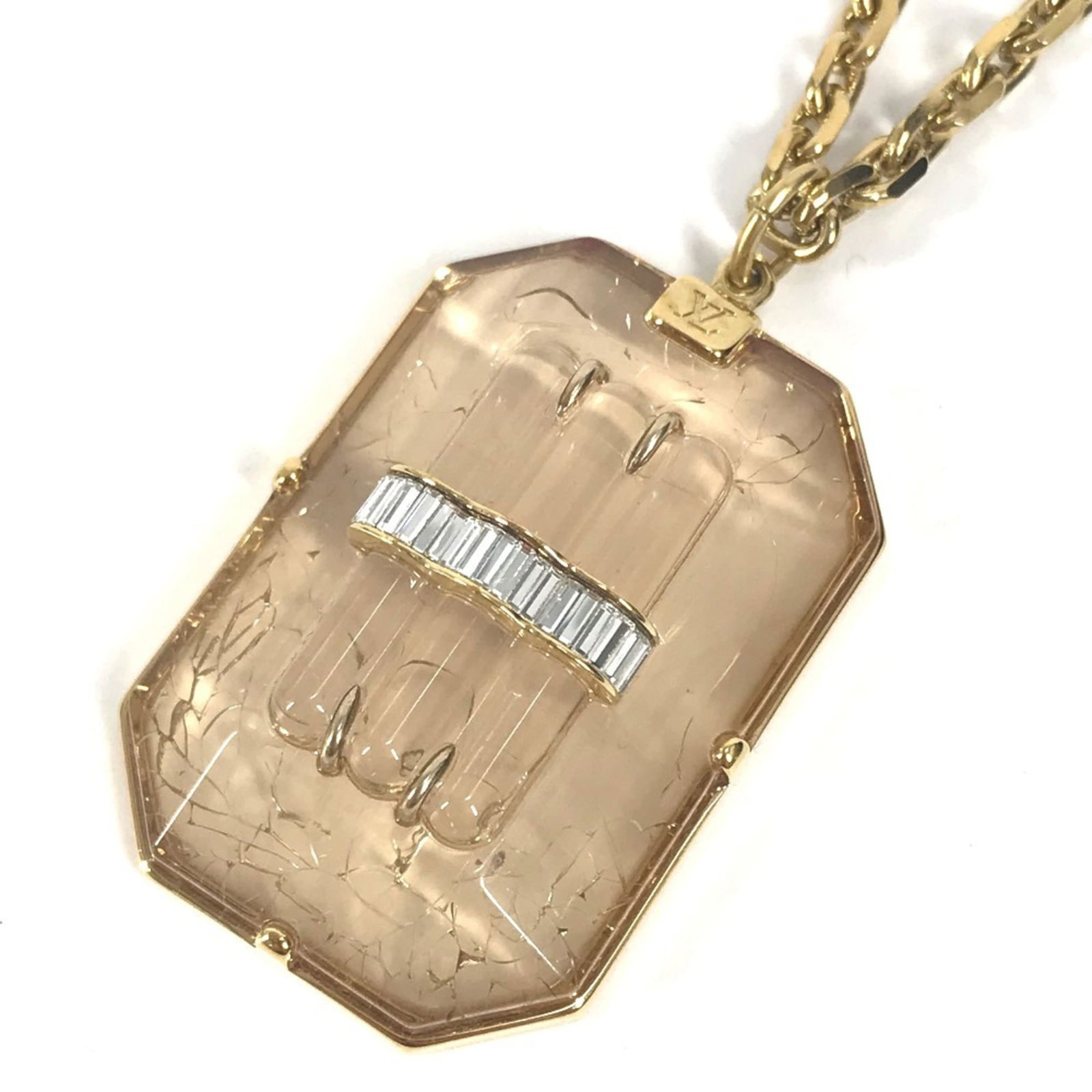 Gold LOUIS VUITTON M66448 Accessories Pendant Rock My World Chain Necklace Metal Women's (1 of 13)