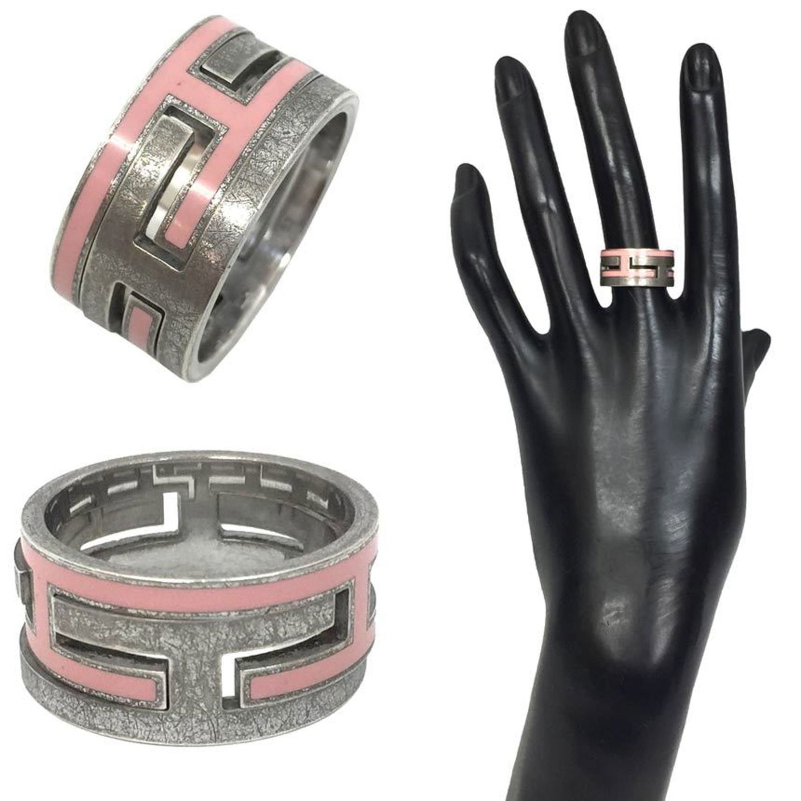 Silver 925 - Hermes Band Ring Lacquer - 2
