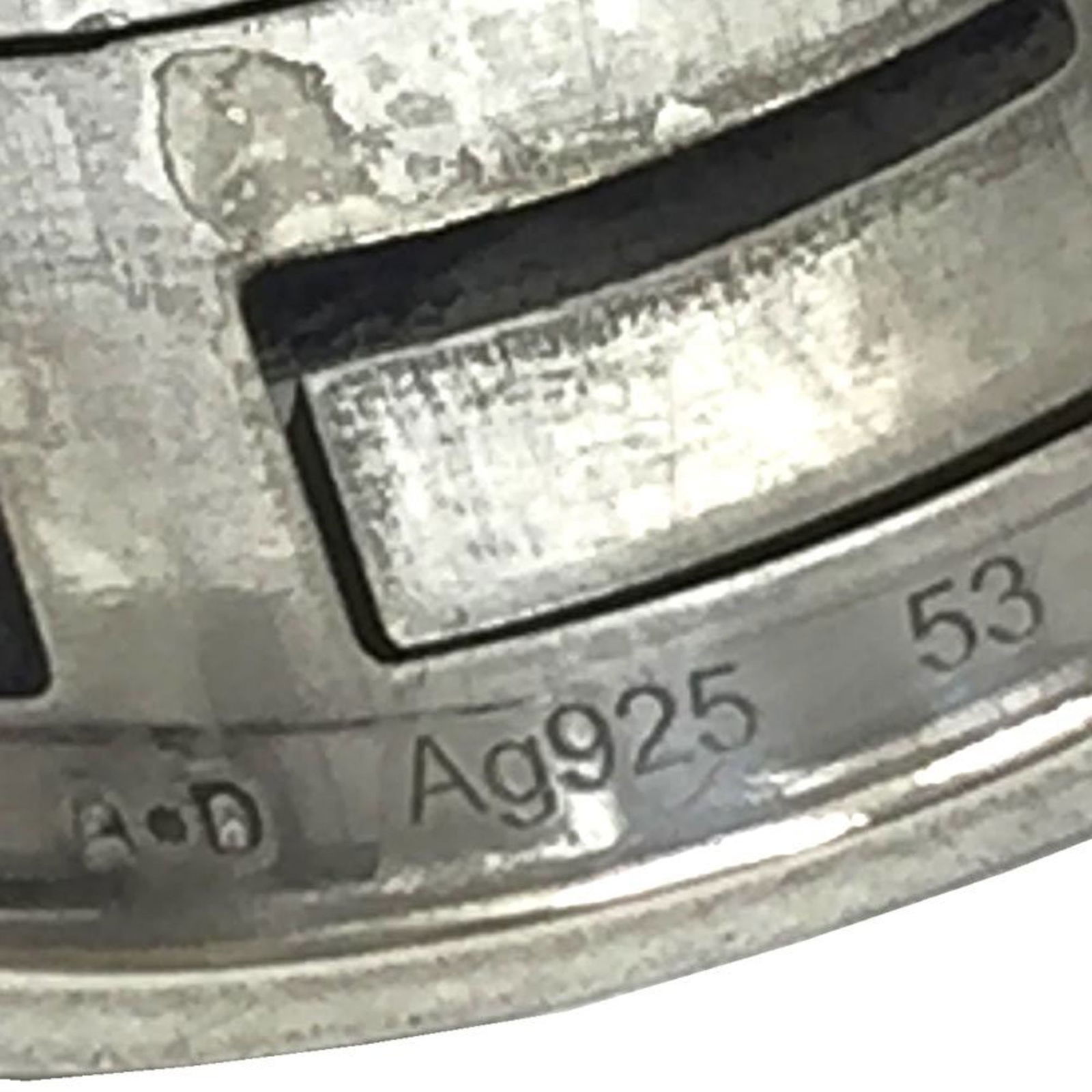 Silver 925 - Hermes Band Ring Lacquer - 3