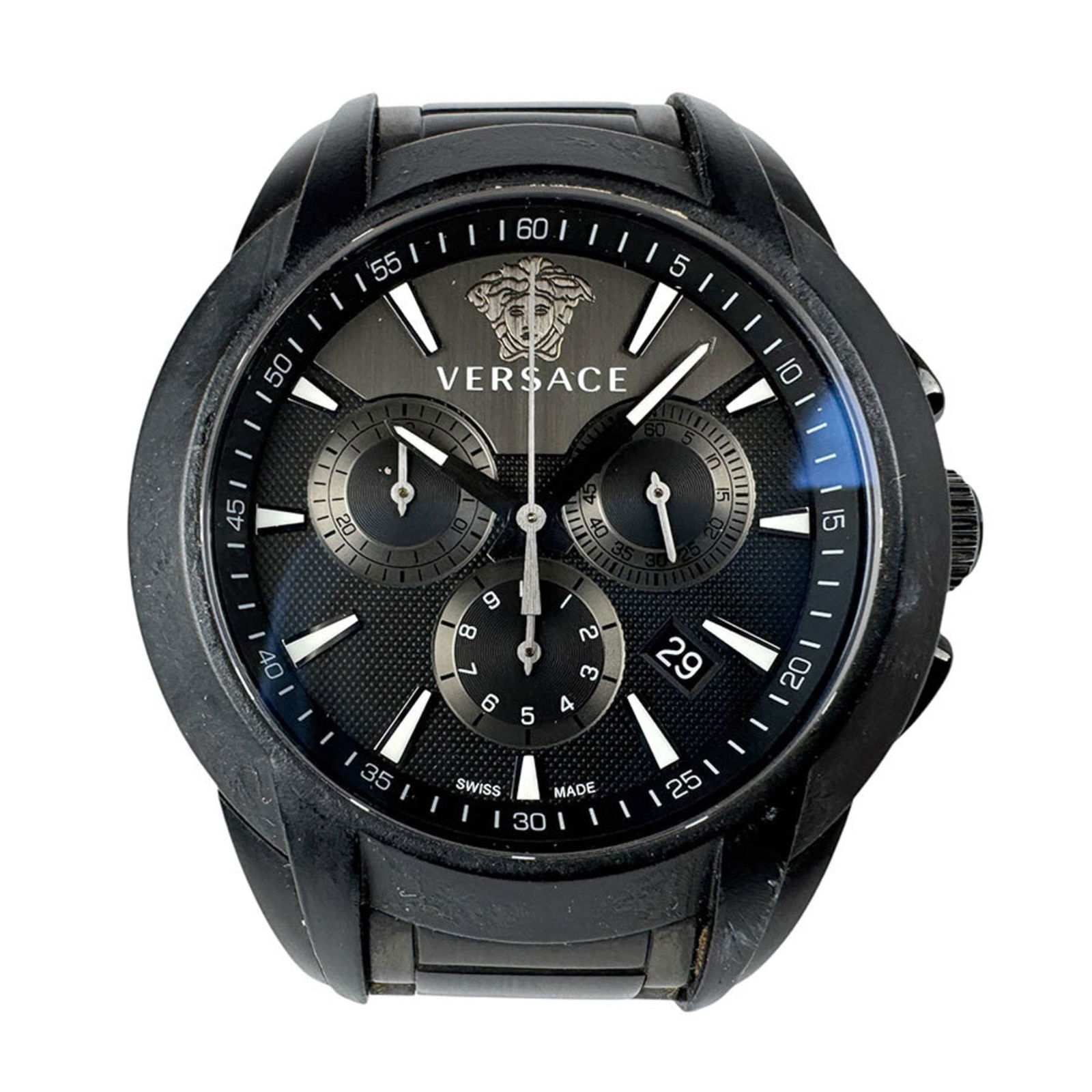 Wristwatch Versace: Wristwatch Versace This listing features Wristwatch Versace. Item specifics are provided below. Item Specifics: Brand: Versace Type: Wristwatch Gender: Men Material (Case): Stainless Steel Material (B