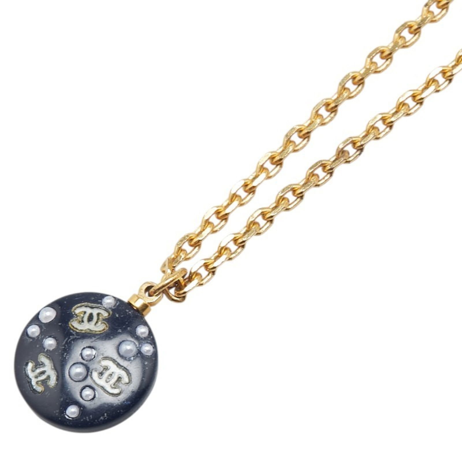 CHANEL Coco Mark Necklace Gold Black Plated Fake Pearl Women's: CHANEL Coco Mark Necklace Gold Black Plated Fake Pearl Women's This listing features CHANEL Coco Mark Necklace Gold Black Plated Fake Pearl Women's. Item specifics are provided below. Item
