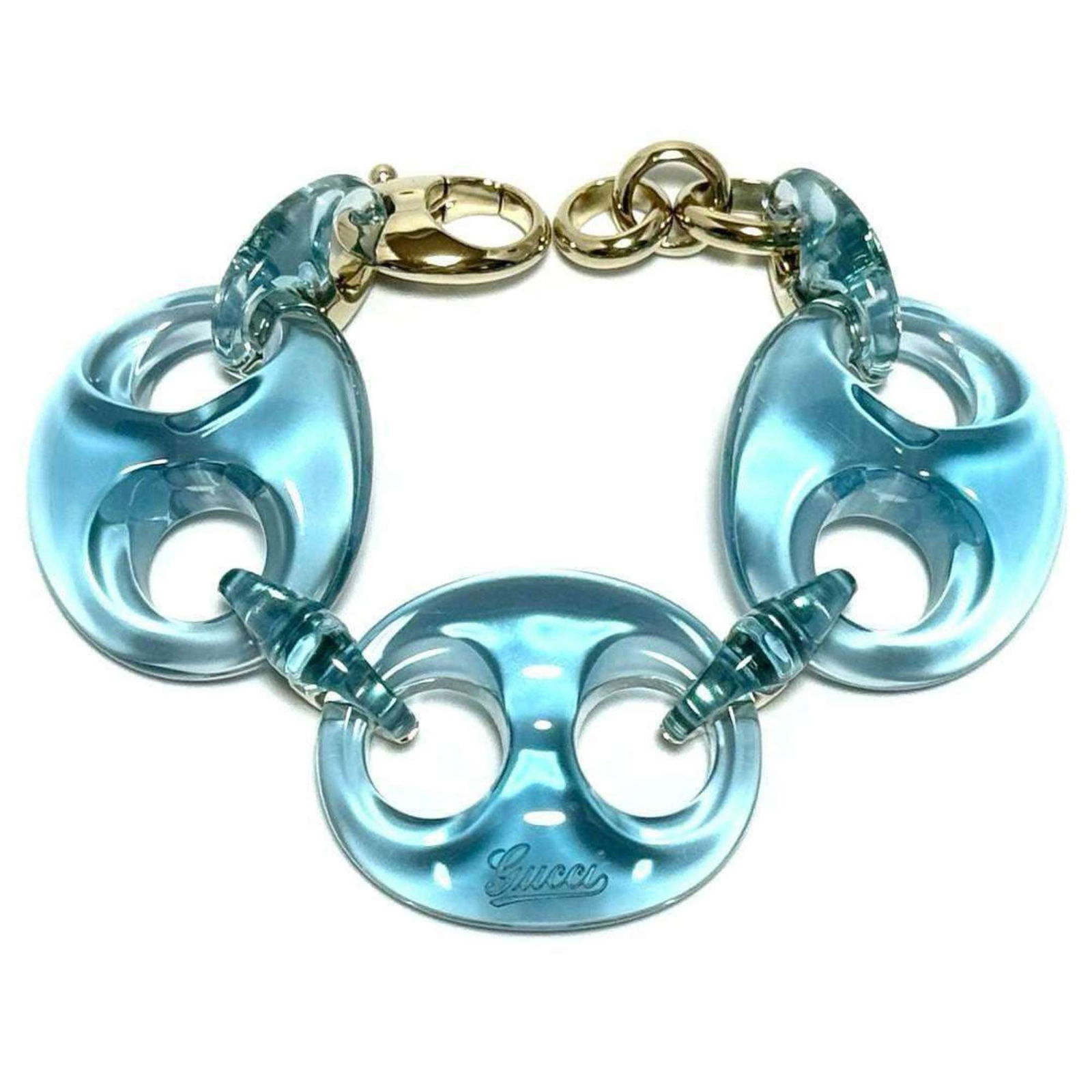 Plastic Gucci Charm Bracelet: Plastic Gucci Charm Bracelet This listing features Plastic Gucci Charm Bracelet. Item specifics are provided below. Item Specifics: Brand: Gucci Type: Charm Bracelet Gender: Women Material: Plastic Co