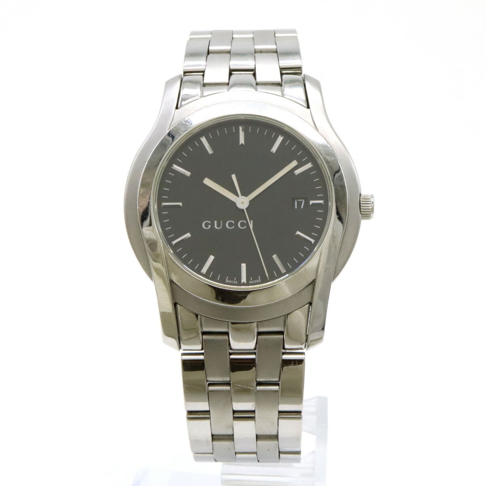 Wristwatch Gucci: Wristwatch Gucci This listing features Wristwatch Gucci. Item specifics are provided below. Item Specifics: Brand: Gucci Type: Wristwatch Gender: Men Material (Case): Stainless Steel Material (Band):